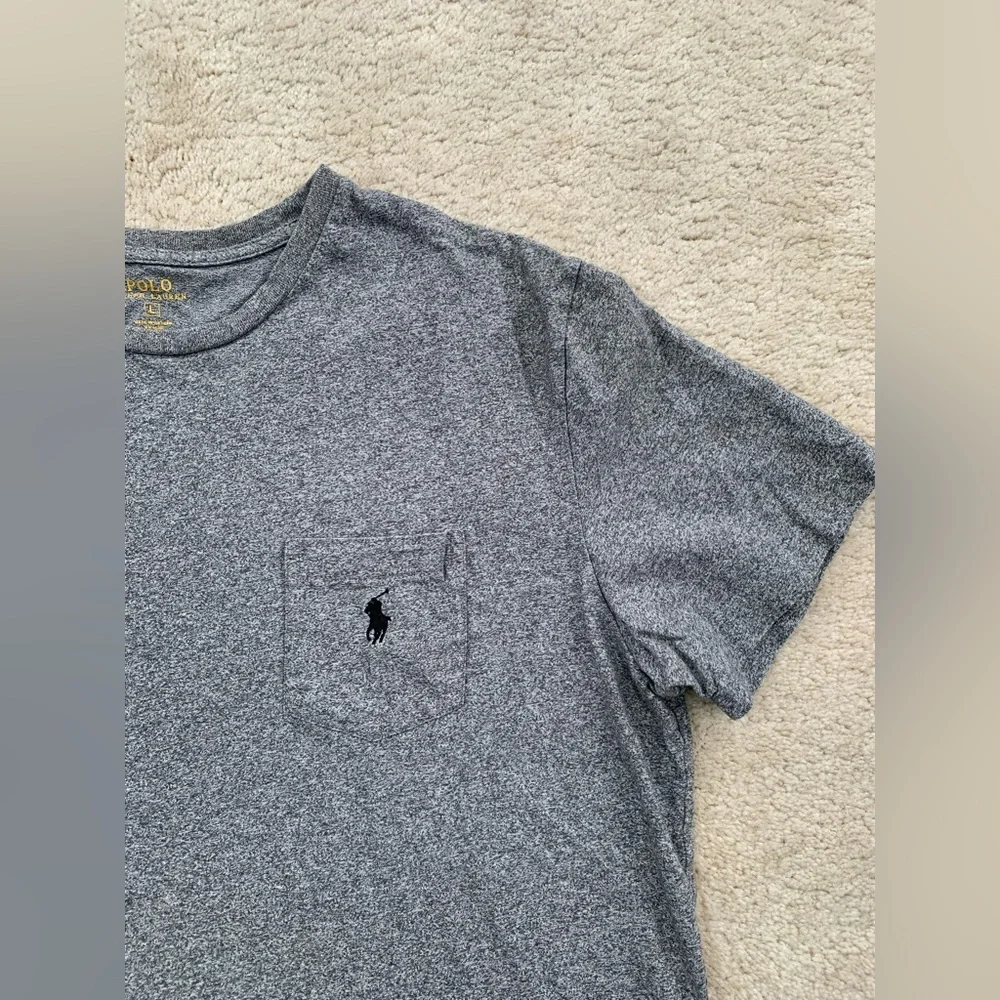Polo Ralph Lauren Men's Large Gray Classic-Fit Pocket Short Sleeve T-Shirt